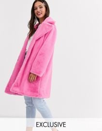 Daisy Street oversized coat in faux fur   ASOS at Asos